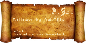 Malinovszky Zsófia névjegykártya