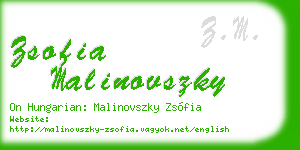 zsofia malinovszky business card
